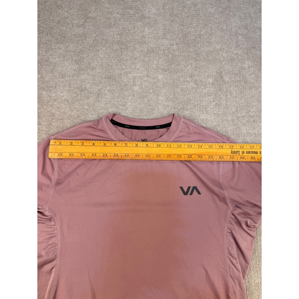 RVCA VA Sport Mens Small Training T-Shirt Mauve Pink Mesh Side Panels Athletic - Picture 7 of 9